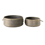 Clayre & Eef | Decoratief Dienblad Set van 2 Grijs ø 40x16 / ø 33x13 cm | 6Y4551 Clayre & Eef | Decoratief Dienblad Set van 2 Grijs ø 40x16 / ø 33x13 cm | 6Y4551