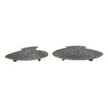 Clayre & Eef | Serveerschalen Set van 2 Schelp Grijs (2) 30x24x6 / 26x20x5 cm | 6Y4657 Clayre & Eef | Serveerschalen Set van 2 Schelp Grijs (2) 30x24x6 / 26x20x5 cm | 6Y4657