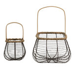 Clayre & Eef | Decoratie Mandjes Set van 2 Bruin 20x20x16 / 11x11x13 cm | 6Y4671 Clayre & Eef | Decoratie Mandjes Set van 2 Bruin 20x20x16 / 11x11x13 cm | 6Y4671