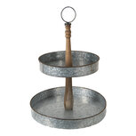 Clayre & Eef | Etagère 2 laags Grijs ø 37x54 cm | 6Y4685 Clayre & Eef | Etagère 2 laags Grijs ø 37x54 cm | 6Y4685