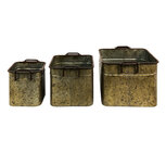 Clayre & Eef | Decoratie Zinken Teil Set van 3 Grijs 42x38x28 cm | 6Y4709 Clayre & Eef | Decoratie Zinken Teil Set van 3 Grijs 42x38x28 cm | 6Y4709