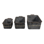 Clayre & Eef | Decoratie Zinken Teil Set van 3 Grijs 45x32x20 cm | 6Y4710 Clayre & Eef | Decoratie Zinken Teil Set van 3 Grijs 45x32x20 cm | 6Y4710