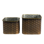 Clayre & Eef | Bloempotten Binnen Set van 2 Koperkleurig 20x20x17 / 18x18x14 cm | 6Y4714 Clayre & Eef | Bloempotten Binnen Set van 2 Koperkleurig 20x20x17 / 18x18x14 cm | 6Y4714