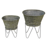 Clayre & Eef | Planthouder Grijs 46x38x26/56 / 37x31x23/43 cm | 6Y4884 Clayre & Eef | Planthouder Grijs 46x38x26/56 / 37x31x23/43 cm | 6Y4884