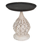Clayre & Eef | Bijzettafel zwart wit ø 48x57 cm | 6Y4991 Clayre & Eef | Bijzettafel zwart wit ø 48x57 cm | 6Y4991