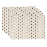 Clayre & Eef | Placemats Set van 6 Beige, Rood 48x33 cm | COL40 Clayre & Eef | Placemats Set van 6 Beige, Rood 48x33 cm | COL40