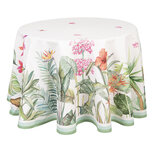 Clayre & Eef | Rond Tafelkleed Wit, Rood, Groen ø 170 cm | JUB07 Clayre & Eef | Rond Tafelkleed Wit, Rood, Groen ø 170 cm | JUB07