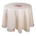 Clayre & Eef | Rond Tafelkleed Beige, Groen, Rood ø 170 cm | LRC07 Clayre & Eef | Rond Tafelkleed Beige, Groen, Rood ø 170 cm | LRC07