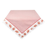 Clayre & Eef | Vierkant Tafelkleed Wit, Rood 100x100 cm | POF01 Clayre & Eef | Vierkant Tafelkleed Wit, Rood 100x100 cm | POF01