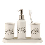 Clayre & Eef | Badkamerset Set van 4 Beige 27x10x3 cm / ø 7x21 cm / ø 7x11 cm / ø 7x11 cm | 60119 Clayre & Eef | Badkamerset Set van 4 Beige 27x10x3 cm / ø 7x21 cm / ø 7x11 cm / ø 7x11 cm | 60119
