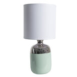 Clayre & Eef | Tafellamp Wit, Zilverkleurig, Groen ø 15x33 cm E27/max 1x60W | 6LMC0071 Clayre & Eef | Tafellamp Wit, Zilverkleurig, Groen ø 15x33 cm E27/max 1x60W | 6LMC0071