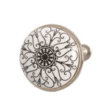 Clayre & Eef | Deurknop Zwart Wit ø 3x2 cm / S3 cm | 61886 Clayre & Eef | Deurknop Zwart Wit ø 3x2 cm / S3 cm | 61886