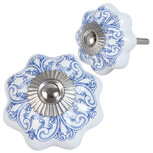 Clayre & Eef | Deurknop Blauw Wit ø 4x3 cm / S3 cm | 63417 Clayre & Eef | Deurknop Blauw Wit ø 4x3 cm / S3 cm | 63417