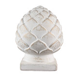 Clayre & Eef | Decoratie Beeld Dennenappel Wit, goudkleurig ø 14x18 cm | 6TE0489M Clayre & Eef | Decoratie Beeld Dennenappel Wit, goudkleurig ø 14x18 cm | 6TE0489M