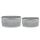 Clayre & Eef | Decoratie Zinken Teil Set van 2 Grijs 52x25x26 / 48x21x23 cm | 6Y4886 Clayre & Eef | Decoratie Zinken Teil Set van 2 Grijs 52x25x26 / 48x21x23 cm | 6Y4886