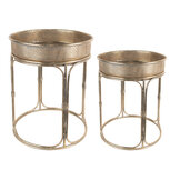 Clayre & Eef | Bijzettafel set van 2 Goudkleurig ø 47x58 / ø 38x48 cm | 5Y1087 Clayre & Eef | Bijzettafel set van 2 Goudkleurig ø 47x58 / ø 38x48 cm | 5Y1087