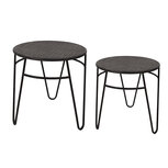 Clayre & Eef | Bijzettafel Set van 2 Bruin ø 51x51 / ø 41x42 cm | 6Y5360 Clayre & Eef | Bijzettafel Set van 2 Bruin ø 51x51 / ø 41x42 cm | 6Y5360