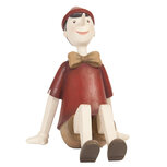 Clayre & Eef | Decoratie Beeld Pinokkio Rood, Beige 15x11x14 cm | 6PR0658 Clayre & Eef | Decoratie Beeld Pinokkio Rood, Beige 15x11x14 cm | 6PR0658