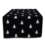 Clayre & Eef | Tafelloper Zwart, Wit 50x140 cm | BWX64 Clayre & Eef | Tafelloper Zwart, Wit 50x140 cm | BWX64