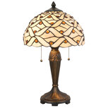 Clayre & Eef | Tiffany Tafellamp Beige, Bruin ø 30x50 cm E27/max 2x40W | 5LL-5181 Clayre & Eef | Tiffany Tafellamp Beige, Bruin ø 30x50 cm E27/max 2x40W | 5LL-5181