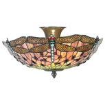 Clayre & Eef | Plafondlamp Tiffany Roze ø 40x23 cm E14/max 2x40W | 5LL-5415 Clayre & Eef | Plafondlamp Tiffany Roze ø 40x23 cm E14/max 2x40W | 5LL-5415