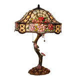 Clayre & Eef | Tiffany Tafellamp Groen, Roze ø 45x62 cm E27/max 3x60W | 5LL-5631 Clayre & Eef | Tiffany Tafellamp Groen, Roze ø 45x62 cm E27/max 3x60W | 5LL-5631