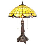 Clayre & Eef | Tiffany Tafellamp Geel ø 41x57 cm E27/max 2x60W | 5LL-6289 Clayre & Eef | Tiffany Tafellamp Geel ø 41x57 cm E27/max 2x60W | 5LL-6289
