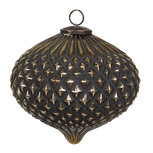 Clayre & Eef | Kerstbal Zwart ø 10x13 cm | 6GL4317 Clayre & Eef | Kerstbal Zwart ø 10x13 cm | 6GL4317