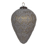 Clayre & Eef | Kerstbal Grijs ø 13x21 cm | 6GL4361M Clayre & Eef | Kerstbal Grijs ø 13x21 cm | 6GL4361M