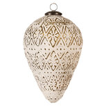 Clayre & Eef | Kerstbal Wit ø 13x21 cm | 6GL4362M Clayre & Eef | Kerstbal Wit ø 13x21 cm | 6GL4362M
