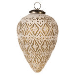 Clayre & Eef | Kerstbal Wit ø 10x15 cm | 6GL4362S Clayre & Eef | Kerstbal Wit ø 10x15 cm | 6GL4362S