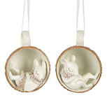 Clayre & Eef | Hanger muis in kopje (set van 2) Beige, Bruin 10x7x6 cm | 6PR3903 Clayre & Eef | Hanger muis in kopje (set van 2) Beige, Bruin 10x7x6 cm | 6PR3903