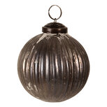 Clayre & Eef | Kerstbal Grijs ø 8x8 cm | 6GL4366S Clayre & Eef | Kerstbal Grijs ø 8x8 cm | 6GL4366S