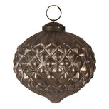 Clayre & Eef | Kerstbal Grijs ø 10x10 cm | 6GL4367M Clayre & Eef | Kerstbal Grijs ø 10x10 cm | 6GL4367M