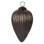 Clayre & Eef | Kerstbal Grijs ø 9x14 cm | 6GL4368S Clayre & Eef | Kerstbal Grijs ø 9x14 cm | 6GL4368S