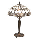 Clayre & Eef | Tiffany Tafellamp Wit, Bruin ø 31x46 cm E27/max 1x60W | 5LL-5998 Clayre & Eef | Tiffany Tafellamp Wit, Bruin ø 31x46 cm E27/max 1x60W | 5LL-5998