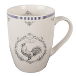 Clayre & Eef | Mok Wit Grijs 350 ml | DFRMU Clayre & Eef | Mok Wit Grijs 350 ml | DFRMU