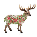 Clayre & Eef | Decoratie beeld Rendier Bruin Roze 35x14x34 cm | 6PR4894 Clayre & Eef | Decoratie beeld Rendier Bruin Roze 35x14x34 cm | 6PR4894