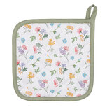 Clayre & Eef | Pannenlap Wit, Groen 20x20 cm | CFL45 Clayre & Eef | Pannenlap Wit, Groen 20x20 cm | CFL45