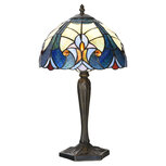 Clayre & Eef | Tiffany Tafellamp Blauw ø 25x40 cm E14/max 1x40W | 5LL-6306 Clayre & Eef | Tiffany Tafellamp Blauw ø 25x40 cm E14/max 1x40W | 5LL-6306