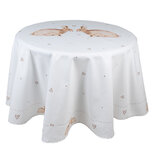 Clayre & Eef | Rond Tafelkleed Beige Bruin ø 170 cm | BSLC07 Clayre & Eef | Rond Tafelkleed Beige Bruin ø 170 cm | BSLC07