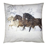 Clayre & Eef | Kussenhoes Wit Bruin 45x45 cm | KT021.340 Clayre & Eef | Kussenhoes Wit Bruin 45x45 cm | KT021.340