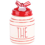 Dekoratief | Bewaarpot 'The‚', rood/wit, keramiek, 12x12x18cm | A205244 Dekoratief | Bewaarpot 'The‚', rood/wit, keramiek, 12x12x18cm | A205244