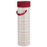Dekoratief | Flessendoos 'Checked', bordeau fluweel, 9x33cm | A205759 Dekoratief | Flessendoos 'Checked', bordeau fluweel, 9x33cm | A205759