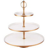 Dekoratief | Etagère‚ rond, 3 lagen, wit/goud, metaal, 38x38x42cm | A205831 Dekoratief | Etagère‚ rond, 3 lagen, wit/goud, metaal, 38x38x42cm | A205831