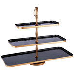 Dekoratief | Etagère‚ RH, 3 lagen, zwart/goud, metaal, 50x22x42cm | A205833 Dekoratief | Etagère‚ RH, 3 lagen, zwart/goud, metaal, 50x22x42cm | A205833