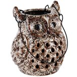 Dekoratief | Lantaarn uil, porselein, naturel, 11x11x15cm | A210337 Dekoratief | Lantaarn uil, porselein, naturel, 11x11x15cm | A210337