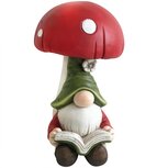 Dekoratief | Tuindeco gnoom m/paddenstoel, magnesium, 25x19x31cm | A215010 Dekoratief | Tuindeco gnoom m/paddenstoel, magnesium, 25x19x31cm | A215010