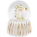 Dekoratief | Waterbol m/santa, wit/goud, glas/resina, 7x7x10cm | A215098 Dekoratief | Waterbol m/santa, wit/goud, glas/resina, 7x7x10cm | A215098