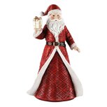 Dekoratief | Santa m/cadeautje, rood, resina, 15x11x26cm | A215100 Dekoratief | Santa m/cadeautje, rood, resina, 15x11x26cm | A215100